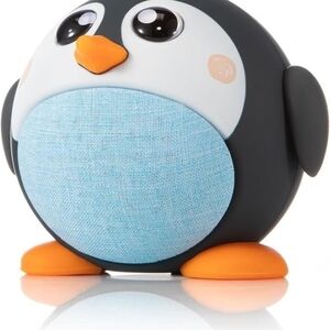 Cute Penguin Bluetooth Speaker in Black, Light Blue & Orange